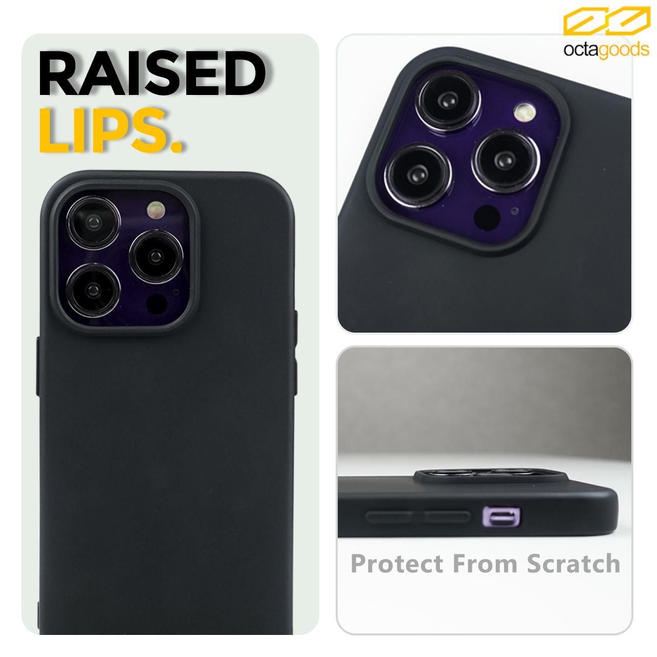 Case iPhone 14 Pro Max Plus Octagoods Edge Silicone Cover Soft Casing