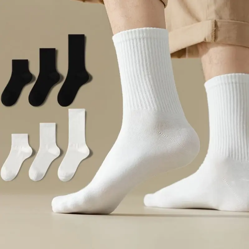 Tất Nam Nữ  Trơn cao cấp  Cổ Cao Cổ Lững Thấm Hút Mồ Hôi Thoáng Khí Chất liệu 83% Cotton Co GIÃN Unisex