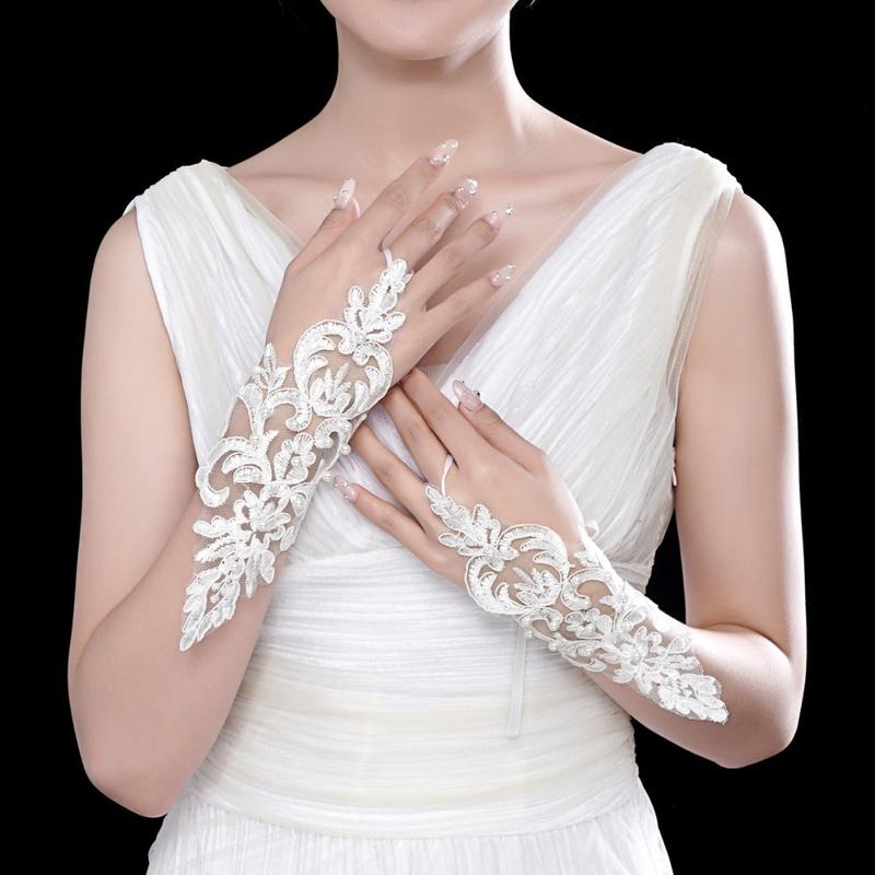 Product Introduction of 2024 Party Dress Lace Gloves Sexy Clothing Accessories Wedding Bridal Gloves Rhinestone Elegant Short Gloves Lady 16