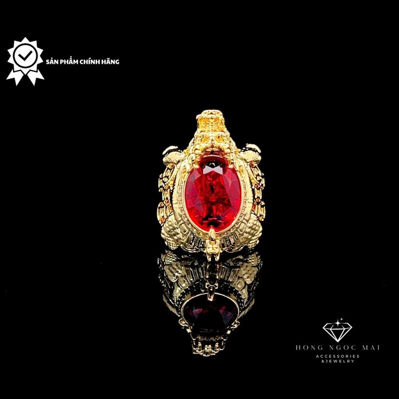 Nhẫn nam có lót lòng NA158 thiết kế hình RÙA chạm khắc kim tiền sang trọng cao cấp HNM