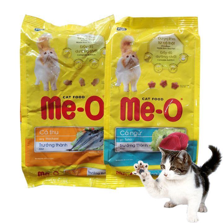 Hạt cho mèo cám mèo Me-o Adult cải thiện đường ruột giúp mèo phát triển thông minh lông óng mượt túi 350gr