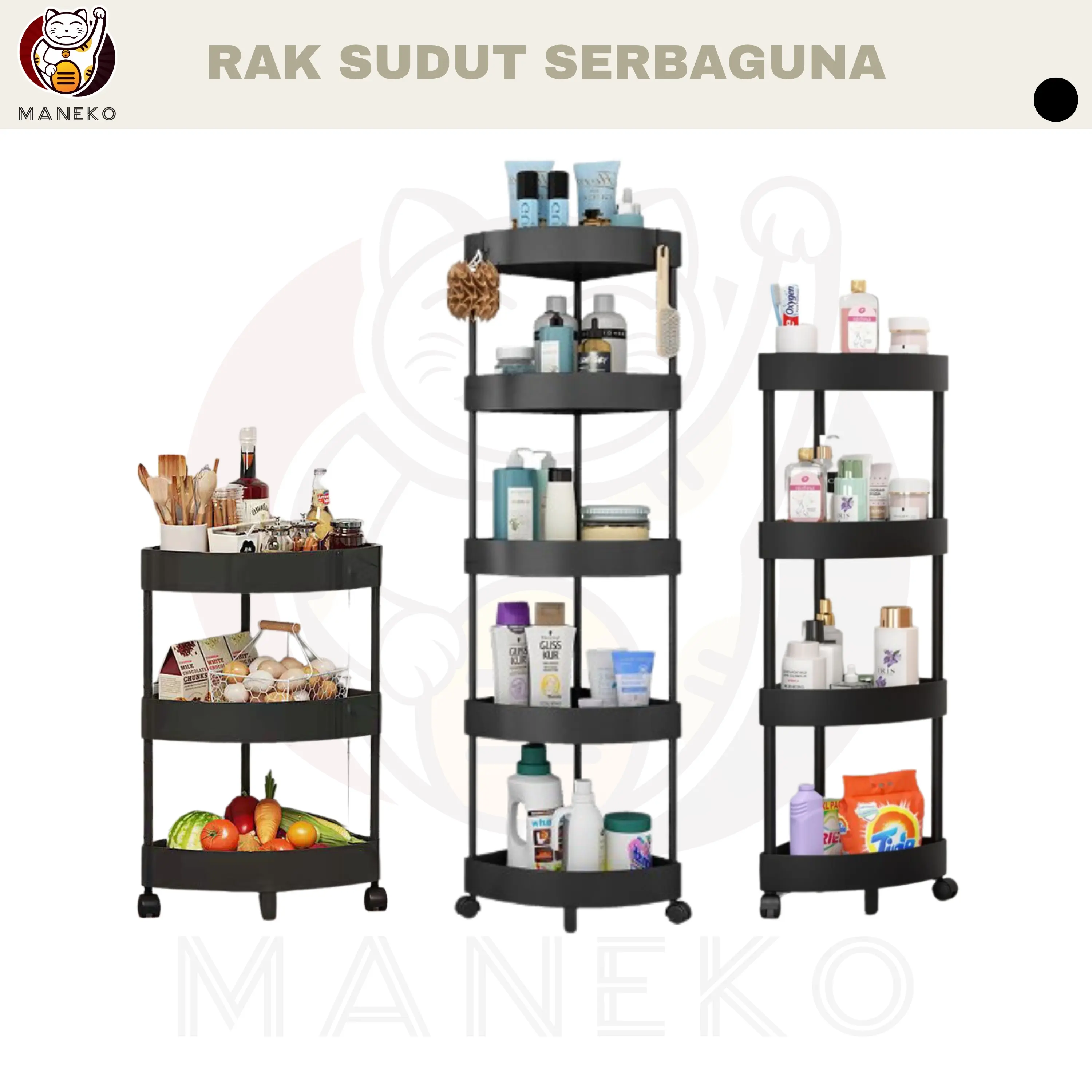 [COD] ZAVANESE RAK TROLI SUDUT SUSUN SERBAGUNA DARI PLASTIC YANG TEBAL BISA UNTUK TARO MAINAN DLL - 035