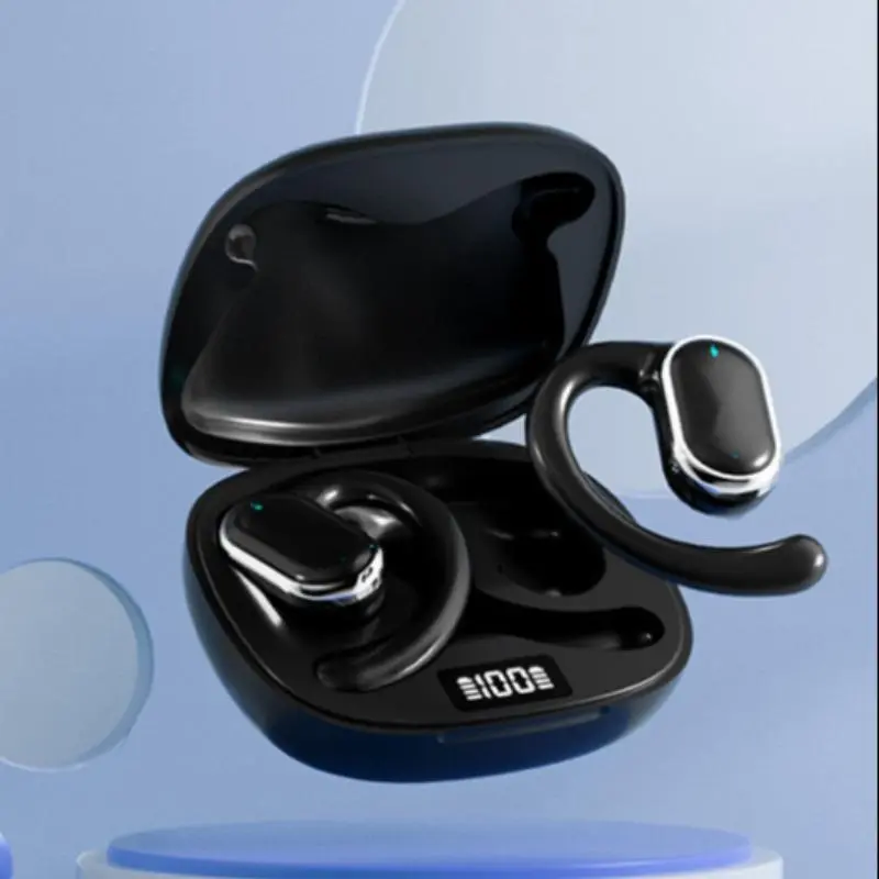 Wireless Bone Conduction Headset, Ear Hook Design Earphone with Digital Display, Noise Cancelling Headset for Sports Running 3