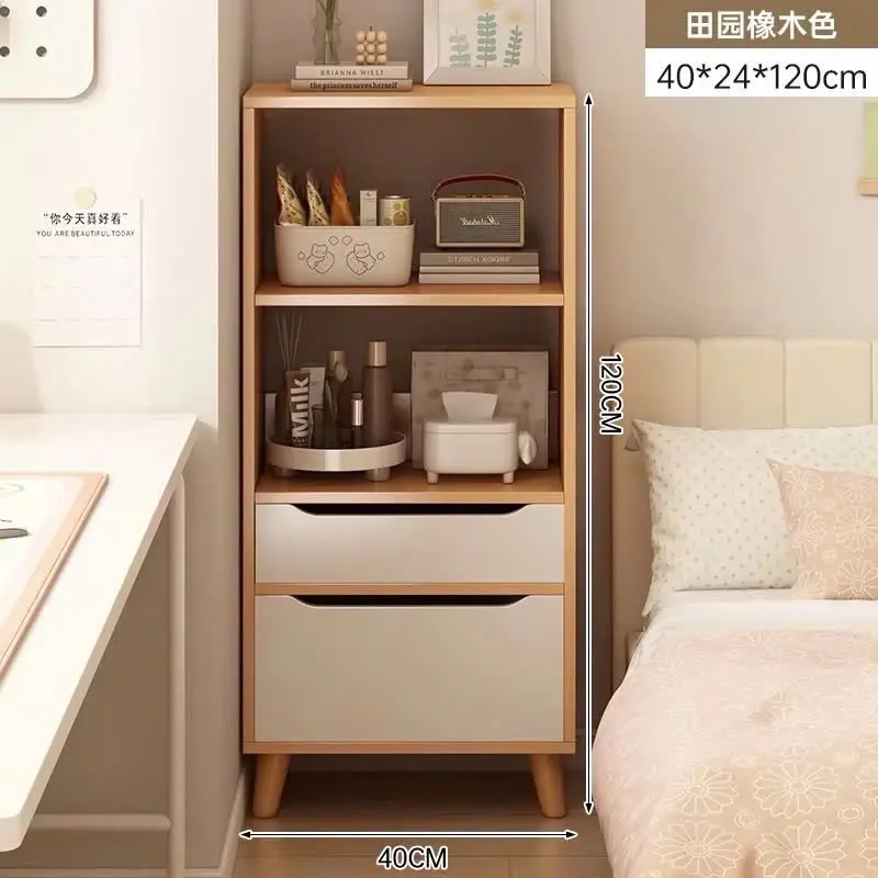 Kệ sách gỗ để sàn có ngăn kéo phong cách Bắc Âu nhiều tầng lắp ghép dễ dàng gỗ MDF phủ Melamine hiện đại, chống mối mọt 1
