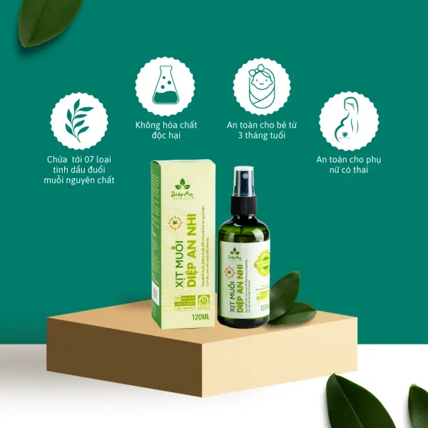 Xịt muỗi thảo dược Diệp An Nhi Đuổi Muỗi 120ml, an toàn lành tính cho bé từ 3 tháng tuổi từ tinh dầu tự nhiên 5