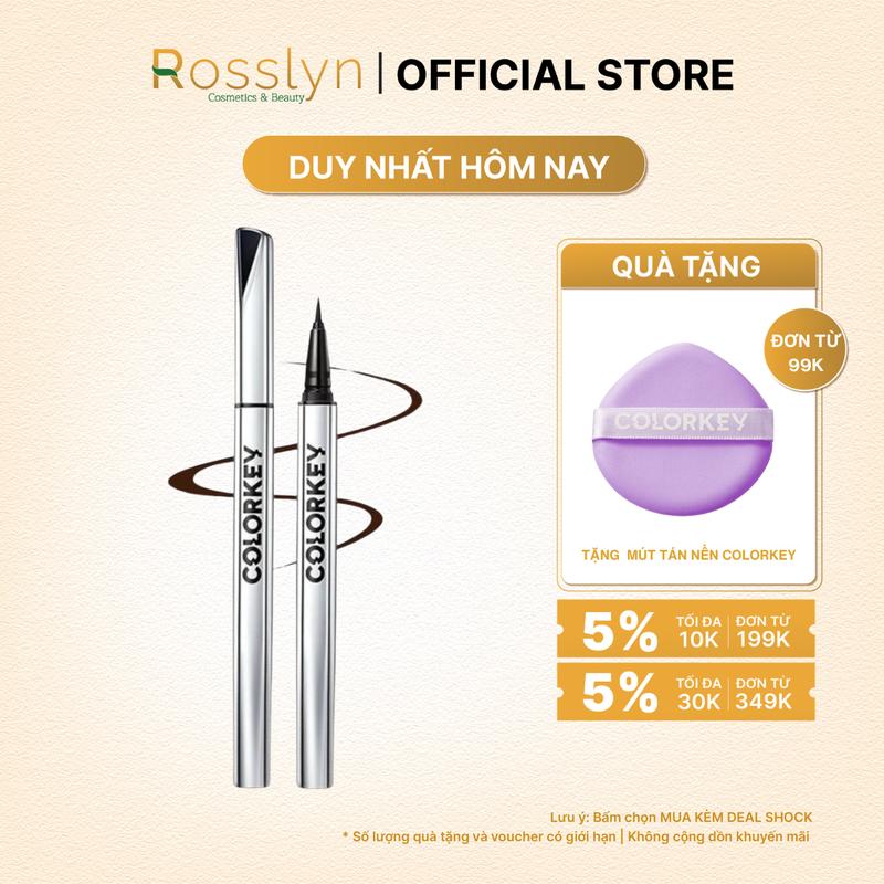 Bút Kẻ Mắt COLORKEY Chống Nước Lâu Trôi 0.5ml Rosslyn Cosmetic Trang Điểm