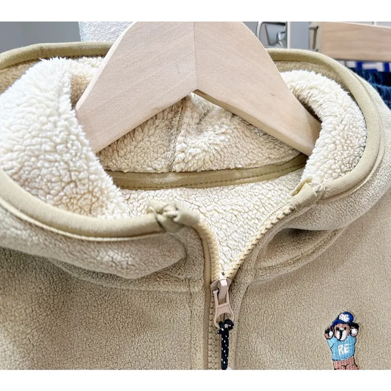 Áo khoác KACADY KIDS lông cừu bé trai siêu ấm lót lông kiểu dáng hàn quốc thu đông cho bé 2025 mẫu mới Cotton 4