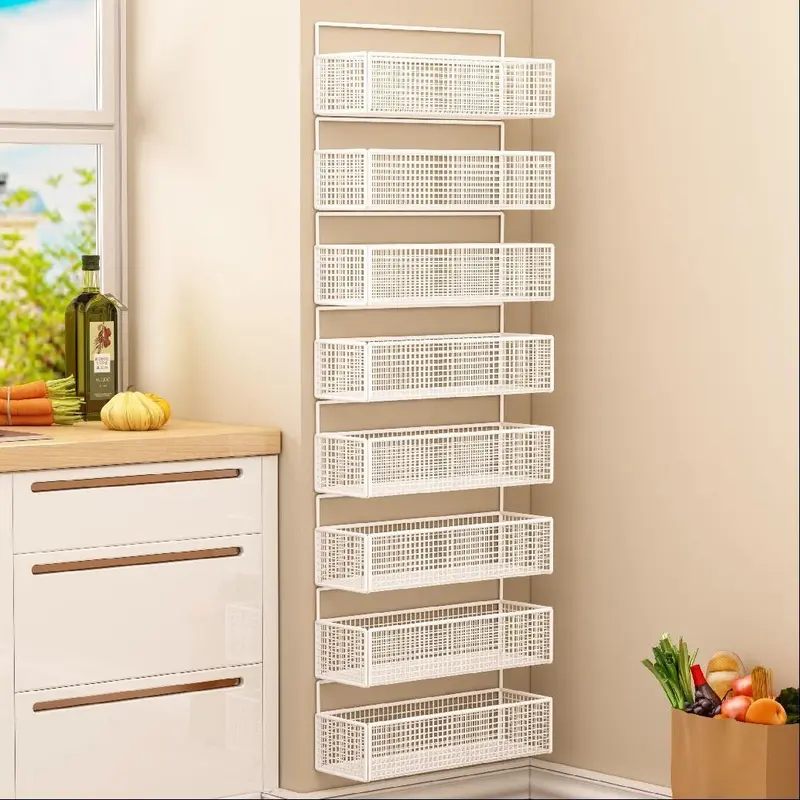 Giá Để Đồ Nhà Bếp, Treo Tường, Nhiều Tầng, Không Cần Đục Lỗ, Kệ Đựng Gia Vị Gia Vị, Cho Tủ Sau Cửa 0