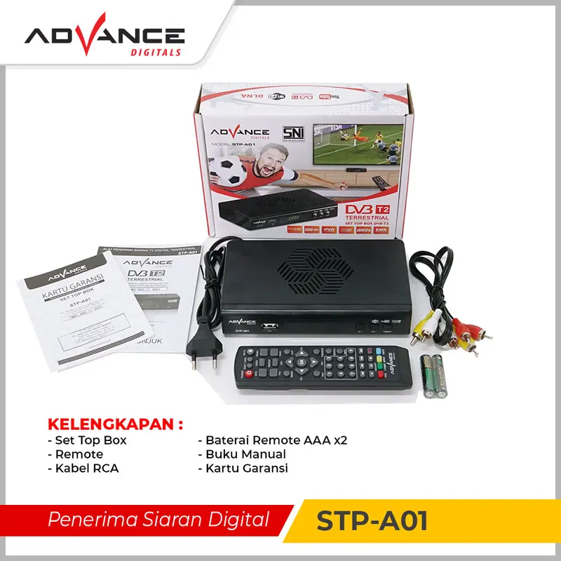 Advance  STP-A01 Set Top Box TV Digital Receiver STB Kabel Adaptor Antena - Garansi 1 Tahun 5