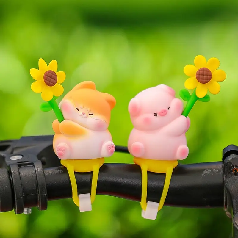 Đồ Trang Trí Xe Đạp, Đồ Trang Trí Trang Trí Chạy Điện Hình Thú Cưng Dễ Thương, Xe Đạp Lợn, Đồ Trang Trí Màu Hồng, B6M8 7