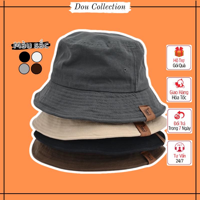 Mũ Bucket Unisex Nam Nữ, Nón Tai Bèo Vành Ngắn Trơn Phối Tag 2 Chữ F Lồng Nhau…
