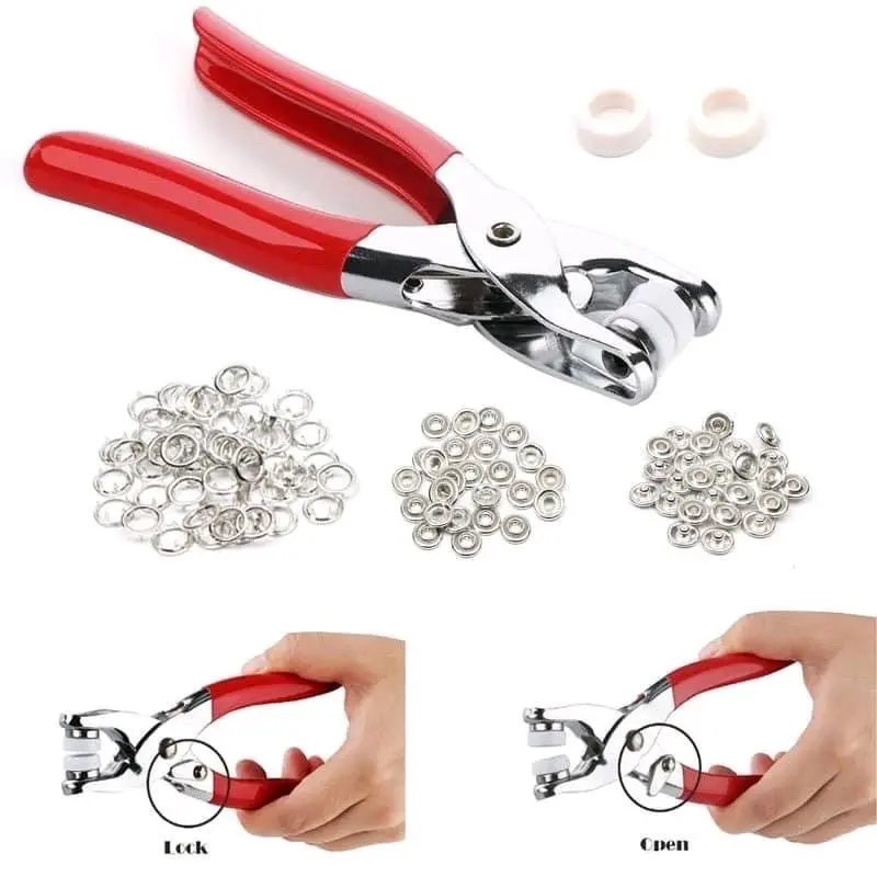 Kìm Bấm Cúc Sắt Cúc Vành 4 Chi Tiết Đa Năng