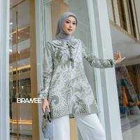 Gambar BRAWEE Baju Batik Wanita Lengan Panjang Seragam Kerja Kantor Rengganis Katun Blazer - Rengganis Pink, M dari BRAWEE Kota Pekalongan 3 Tokopedia