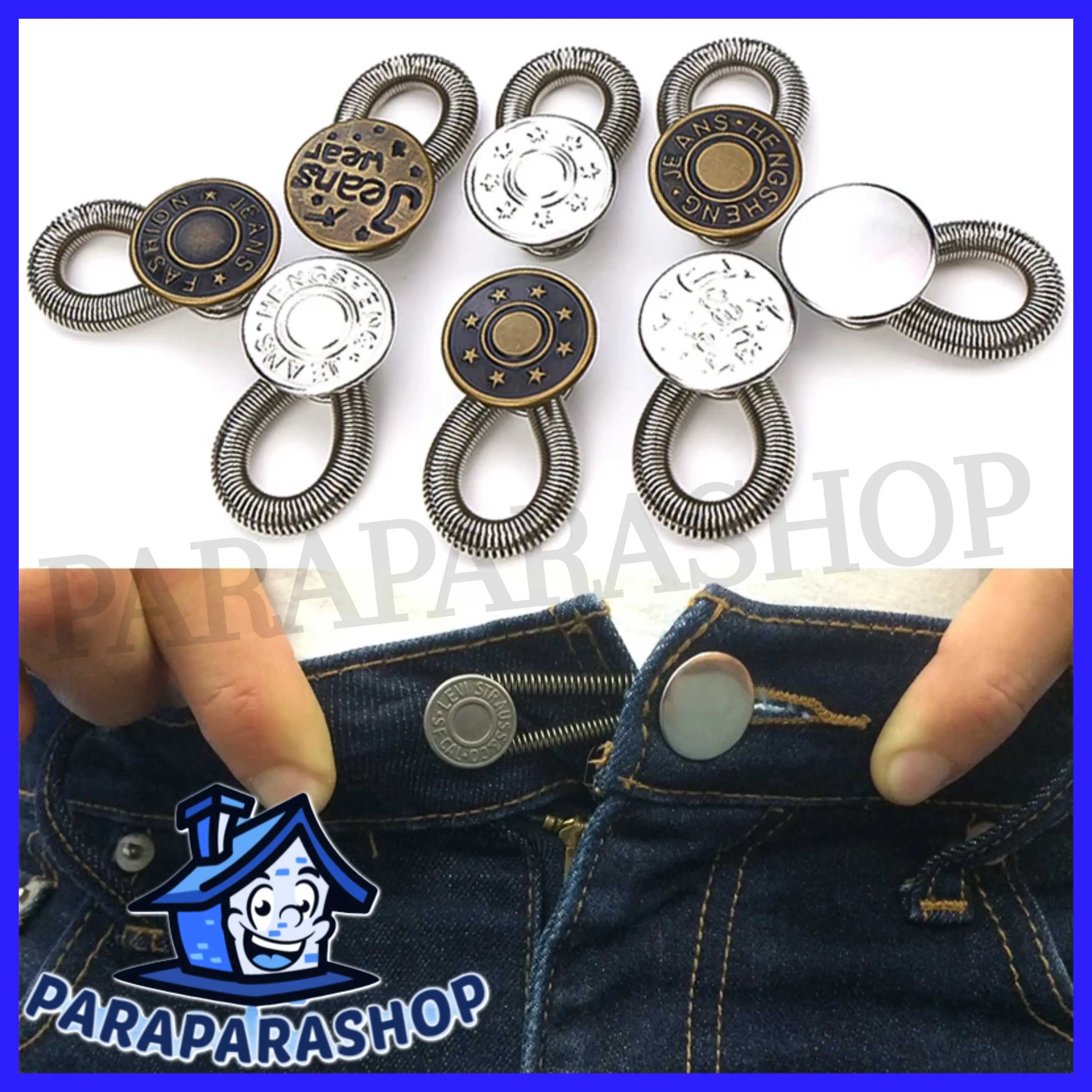 PARAPARASHOP 1pc Magic Metal Button Extender for Pants Jeans Free Sewing Adjustable Button Waistband Expander