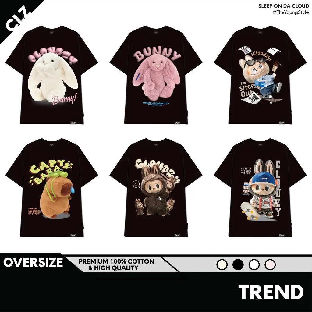 Áo thun nam nữ unisex tay lỡ phông local brand CLOUDZY form rộng cổ tròn oversize cotton TH AT TREND240GMS Sản phẩm