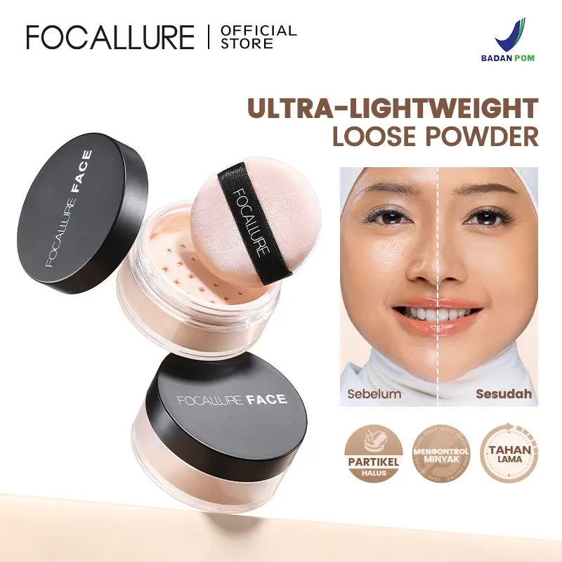 FOCALLURE Super Fine Loose Powder - Loose Setting Powder 3 Colours Bedak Tabur