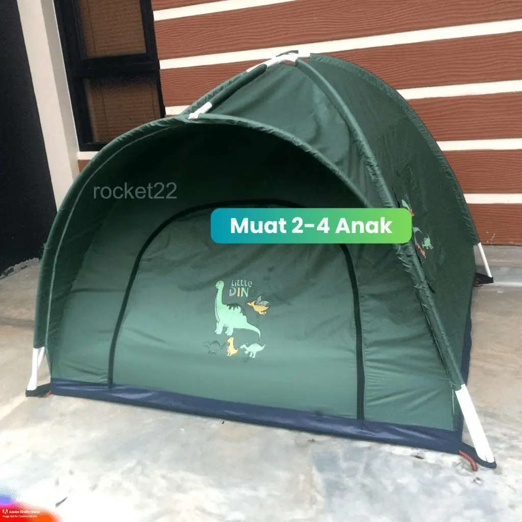 Tenda Anak Karakter Dino - Pilihan 5 Warna Menarik! Tersedia untuk Usia 0-9 Tahun Hadiah