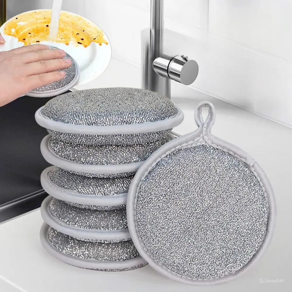 Giẻ Rửa Bát Sợi Kim Loại Miếng Bọt Biển Cọ Rửa Xoong Nồi Chống Xước Bề Mặt Rửa Chén Dĩa Đa Nằng