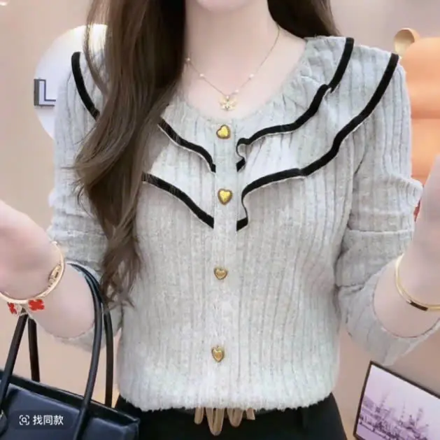 [HT-10 ] Áo Kiểu Nữ  Dài tay  , Chất len lông thỏ mềm mịn , giữ ấm tốt 1