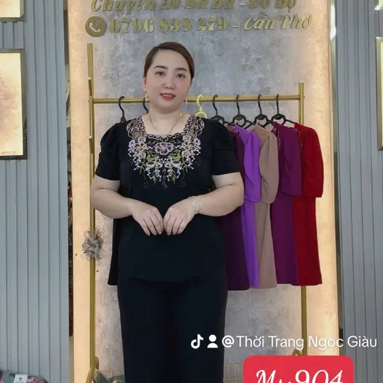 Ms: 904 Bộ Thêu Cổ Ống Suông 45-90ky