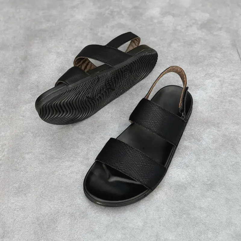 Dép Sandal Nam Da Bò Cao Cấp Đế Cao Su Chống Đau Chân Sang Trọng Thời Trang 2