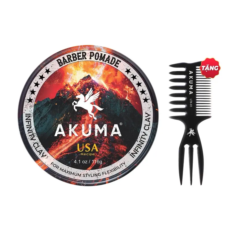 Sáp vuốt tóc AKUMA INFINITY CLAY 116g tặng 1 lược Chăm Sóc Tóc Dưỡng Tóc sap vuottockho spider wax tơ nhện roug seasalt xốp nam sap  vuottoc sáp  tơ vu 0