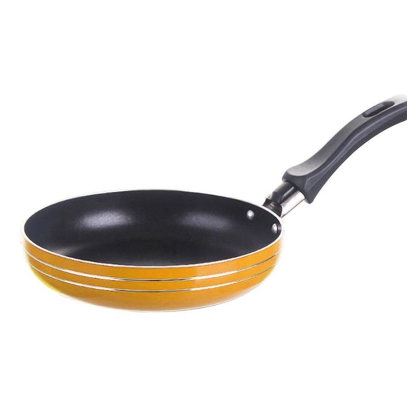 Kuali Mini, Keluli Tidak Melekat, Kuali Periuk dan Periuk, 12cm / 14cm / 16cm, Warna Rawak, Sesuai untuk Alat Memasak Dapur Pan Steel 2