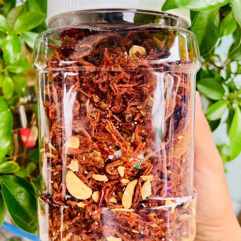 1 hủ 500gram khô heo cháy tỏi ( đậm vị heo ) Snack Ăn Vặt 0