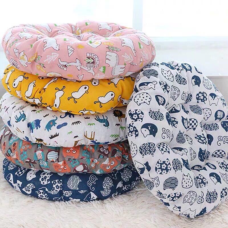 Đệm Ngồi Bệt Tròn và Vuông 3d Nệm Lót Ghế Vuông Ngồi Bàn Trà Kiểu Nhật Bông Trắng Cực Êm Mẫu Mới