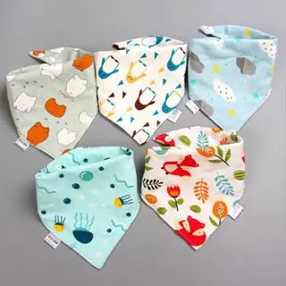 Set 5 khăn yếm tam giác Cotton giữ ấm cổ nhiều mẫu xinh yêu 4
