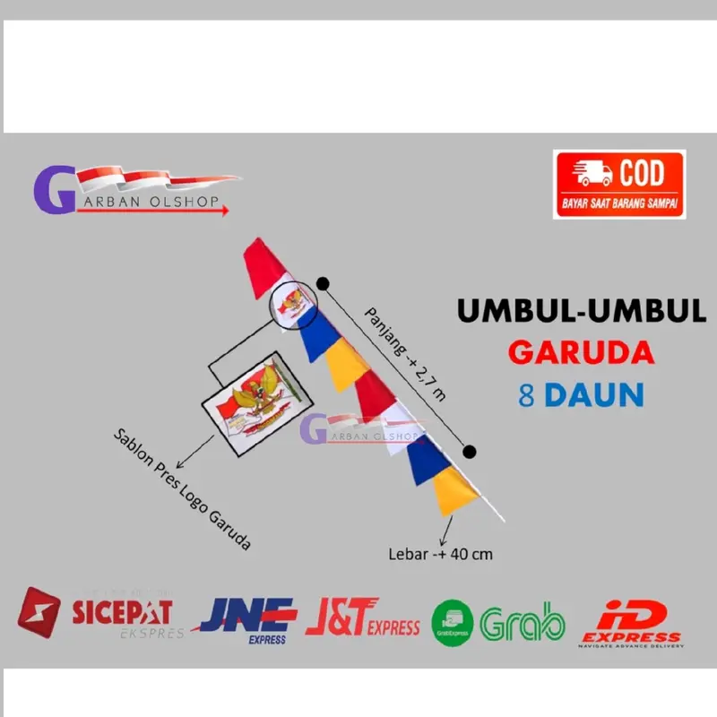 bendera umbul umbul warna isi 20pcs 3