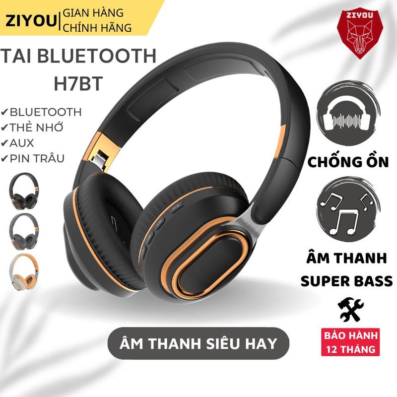 Tai Nghe Chụp Tai Bluetooth H7BT Có Mic Âm Thanh Siêu Hay Cho Điện Thoại, Laptop Máy Tính PC Nhét Tai Nghe Nhạc