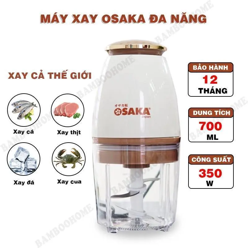 Máy Xay Đa Năng Osaka Nhật Bản - Máy Xay Sinh Tố, Thịt Cao Cấp, Lưỡi Dao Lớn Không Gỉ