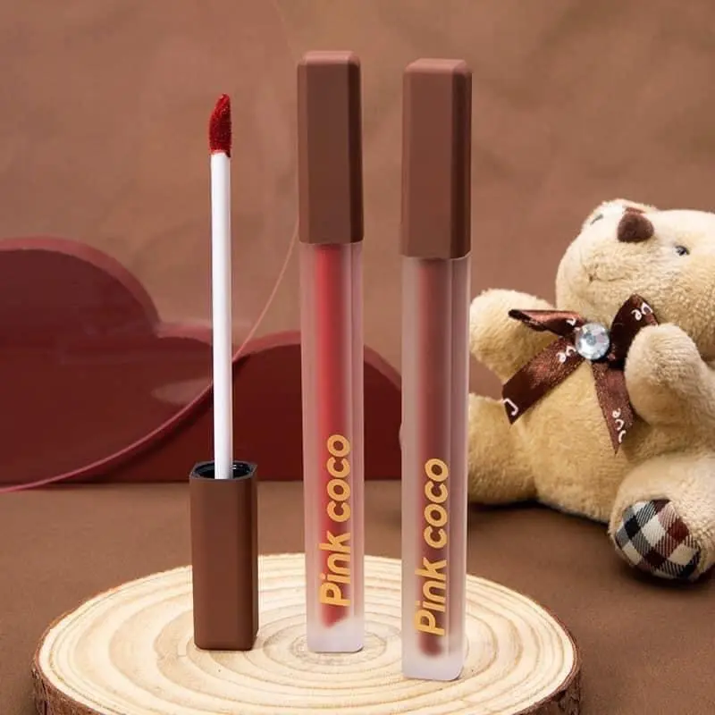 Son kem PINK COCO vuông dài nắp đỏ CÓ ẢNH THẬT SHOP CHỤP dưỡng ẩm mềm mịn môi hiệu ứng lì thiết kế xinh xắn chính hãng 2