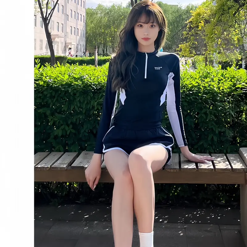 EMMA Đồ Bơi 2 Mảnh Chống Nắng, Bộ Bơi Quần Đùi 2 Lớp Dày Dặn, Kín Đáo, Năng Động Phù Hợp Bơi Lội 8