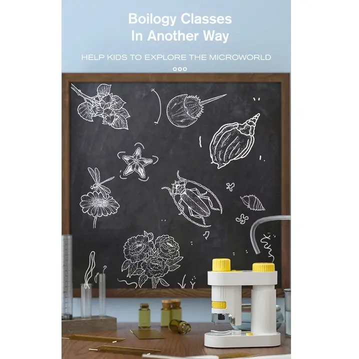 Kids Real Educational Microscope Zoom 80-160X Mainan Edukasi Anak 4