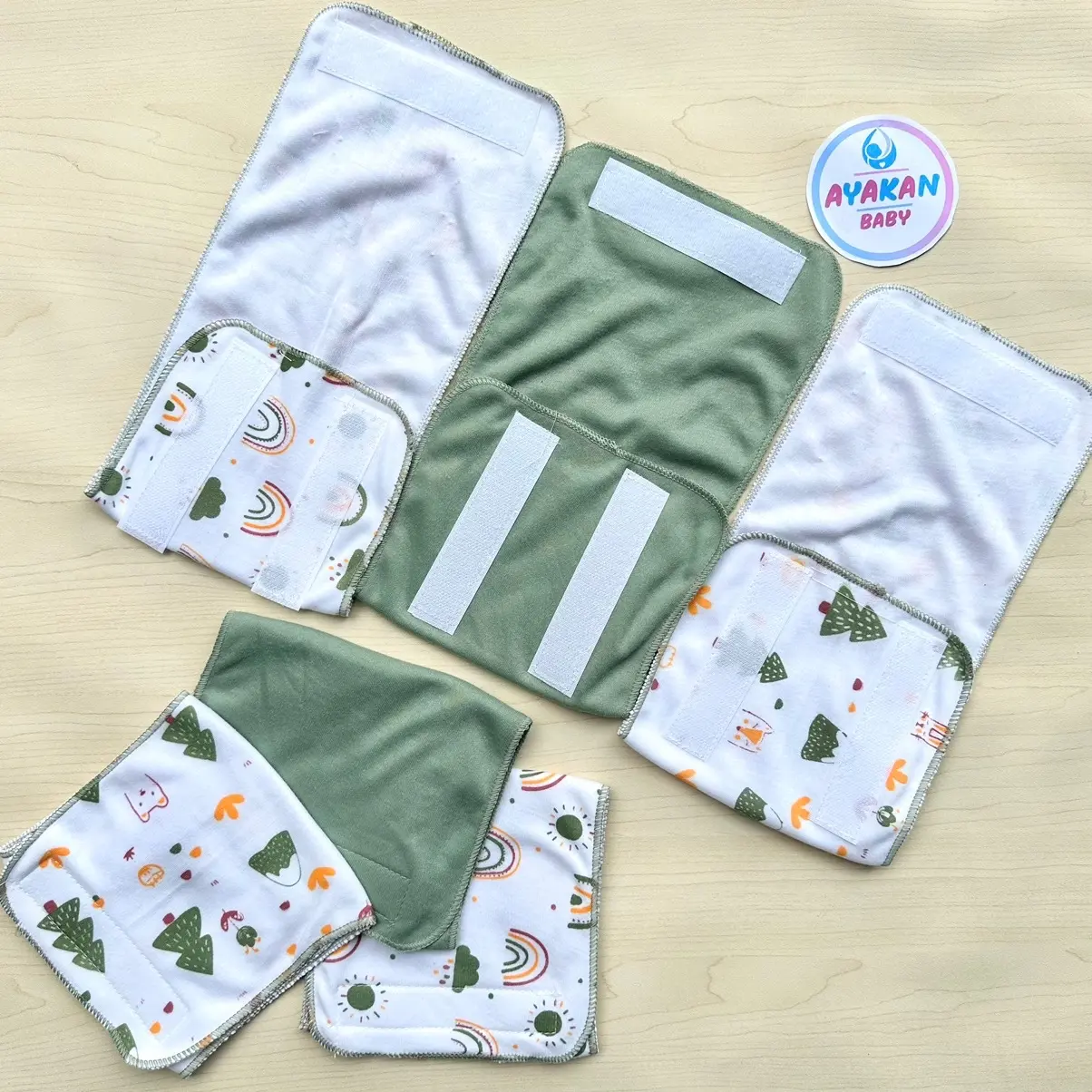 AYAKAN BABY - 6 PCS Gurita Bayi Rekat newborn amet bayi baru lahir newborn Seri Sage Popok