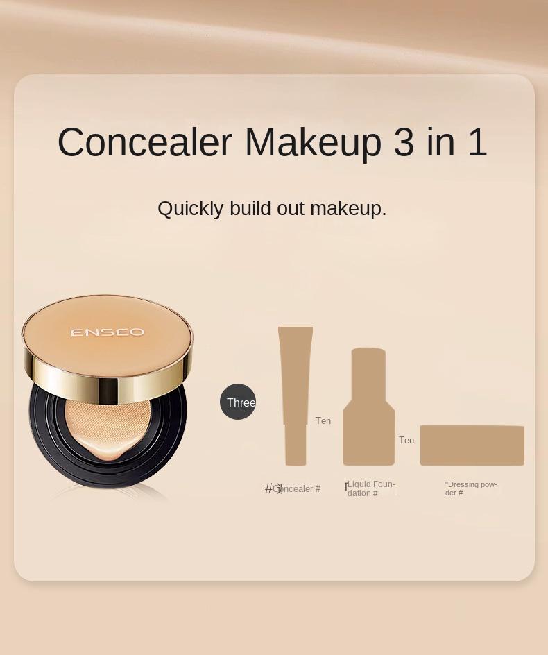 Product Introduction of ENSEO light and soft-focus double-layer air cushion hydrating concealer modification powder air cushion makeup cosmetics  Moisturizer Moisture Hydrate  colour  corrector concealer jung saem mool  cover  layer  medium skintific  liquid abduct  concealer 3