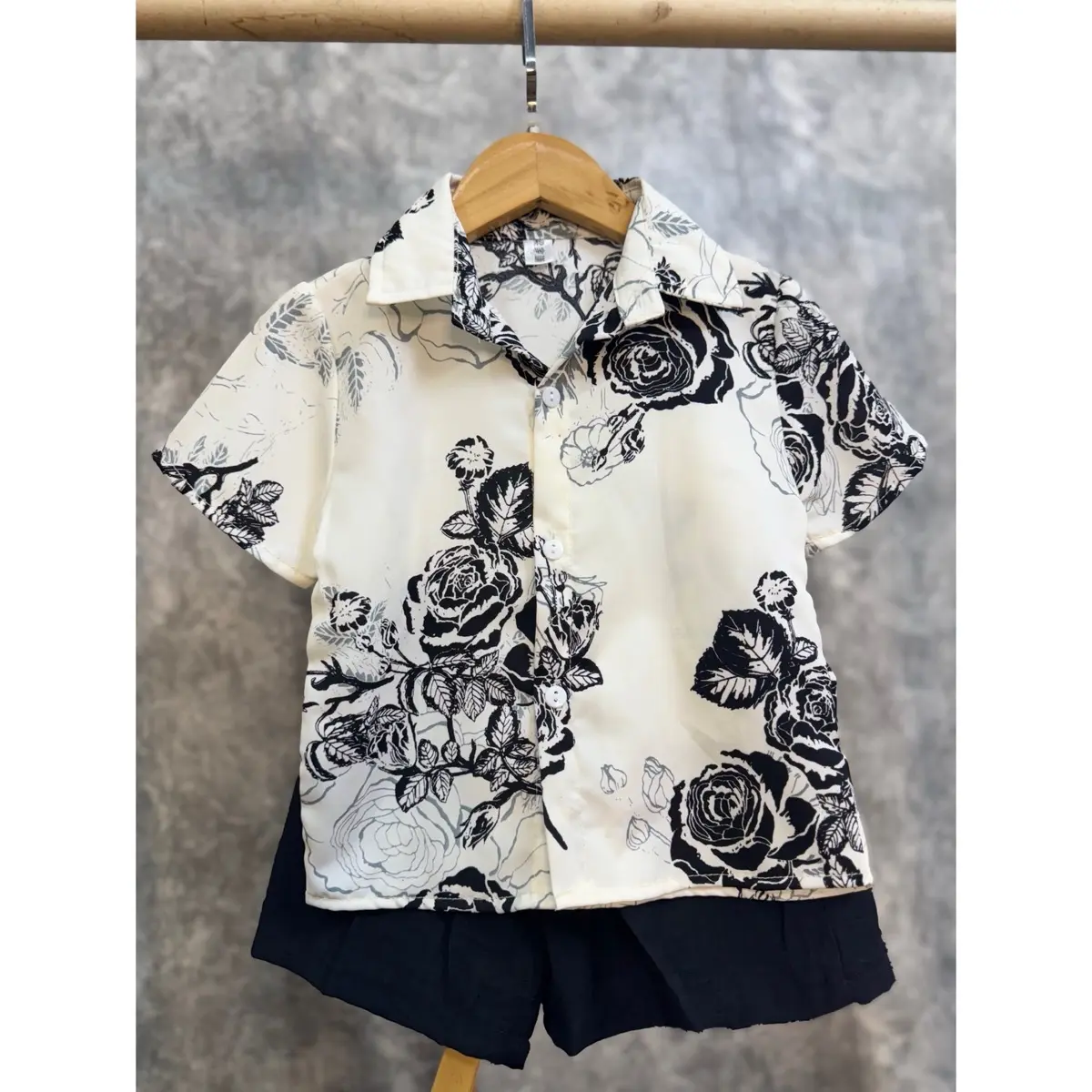 [Linh An Kids ] Bộ sơ mi bé trai (áo+quần) áo chất lụa phối hoa , quần đũi tơ mềm mát cho bé ,LỊCH SỰ ,mặc ĐI HỌC , ĐI CHƠI , ĐI TIỆC CHO BÉ TỪ 8-30kg