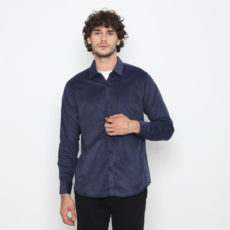 HELTEN Kemeja Corduroy Warna Kubus Gold Maroon Biru Mint Army Abu  Navy Hitam Putih Krem Coklat Muda Hijau Tua Lengan Panjang Comfort Slim Varian Warna Pria Baju Katun Kantor Casual Distro 5