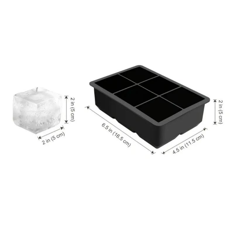 Silicone Ice Cube Mould, 1 Count 6 Grids Ice Cube Tray with Lid, Household Ice Tray for Freezer, Ice Maker Mold, Kitchen Utensils & Gadgets 1