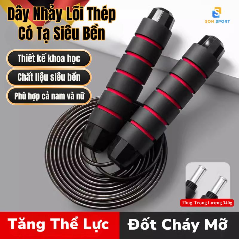  Dây nhảy lõi thép,tập thể dục,có tạ dài 2.7m - dây nhảy muay boxing TT04 - SON SPORT 