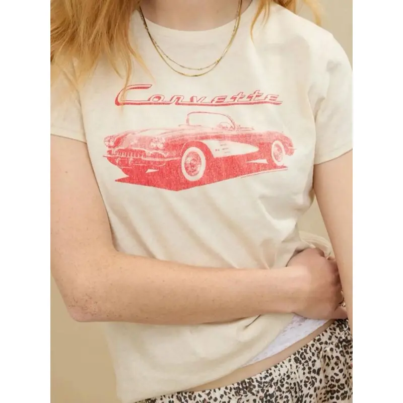 Kaos Lengan Pendek Wanita Bahan Katun Adem Stretchy | Women's Short Sleeve Vintage T-Shirt - AE-9839