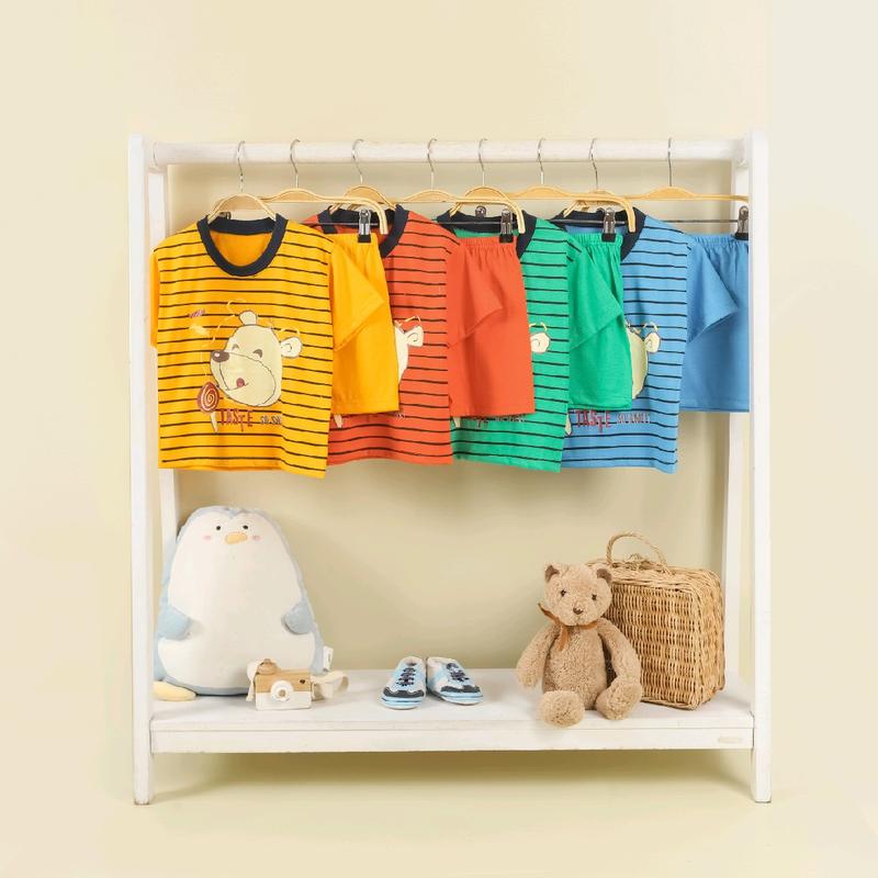 Stripi Series Setelan Tangan Pendek (3302) Fashion lucu kaosanak salur 3