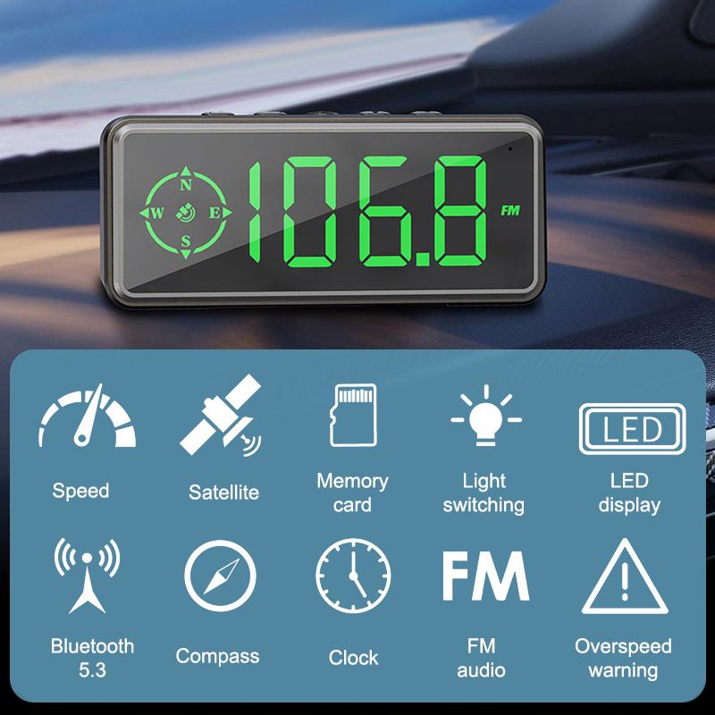 Product Introduction of Car Digital Speed Head Up Display Universal Speedometer HUD  Compass Speed Measurement Indicator For Truck Vehicles USB Power 25