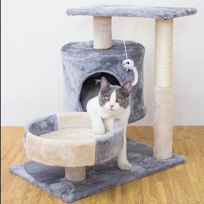 Product Introduction of Ready to ship 2-story cat condo, cat climbing frame ‼️ Cat condo, cat scratching post, cat bed, cat toys, cheap cat condo # P122. 10