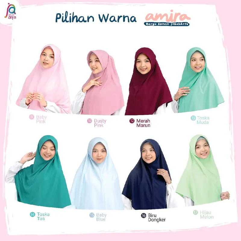 Amira, Bergo Kaos Antem Jilbab Instan Panjang Muslim Kerudung Santai 2