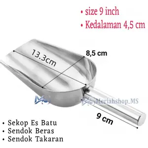 Sendok Takaran Beras Sekop skop Es Batu 9 inch 9" Ice Shovel Scoop Tepung Takar Stainless