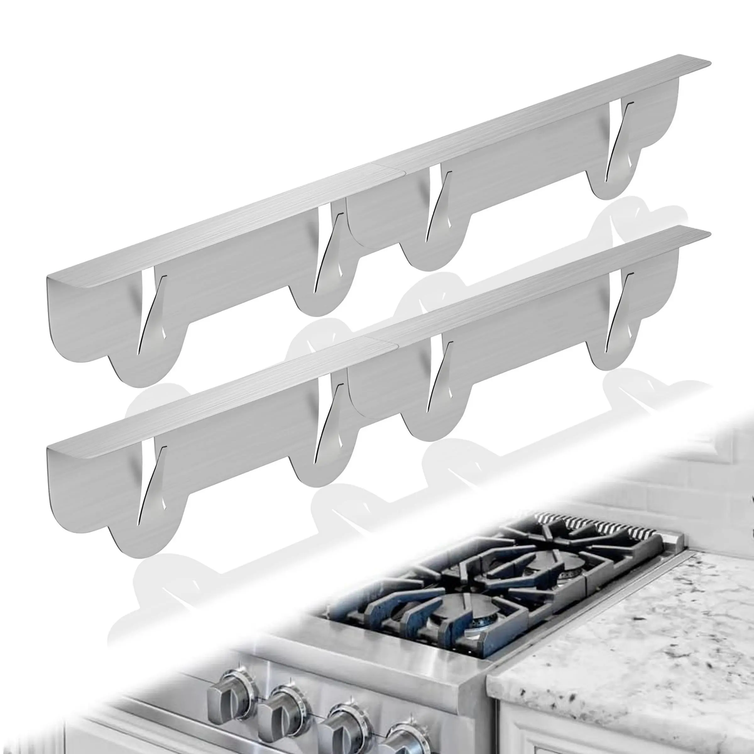 Kitchen Range Gap-Cover, Stainless Steel Retractable Range Gap-Filler, Kitchen Appliance Parts for Oven Side Gap-Filling, Home Accessories