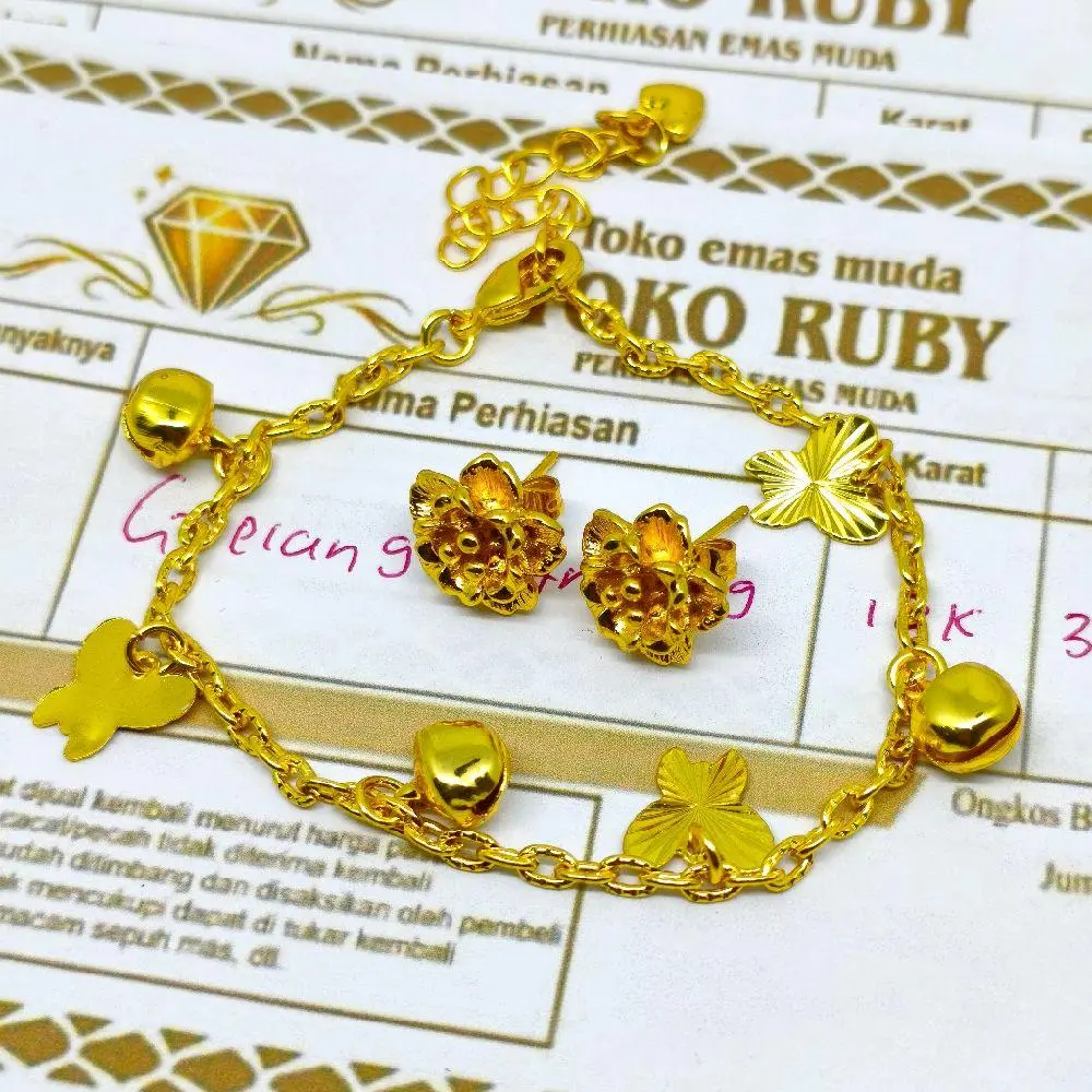 Gelang Plus Anting Kendari Desain Clasik Perhiasan Anti Luntur Dan Tahan Lama